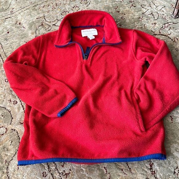 Amazon Essentials red fleece quarter zip pullover. Boys size 8. - Picture 1 of 2